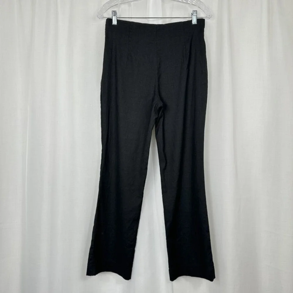VTG Banana Republic Lindsey Stretch Linen Blend Pants 4P‎ Minimalist Y2K Black